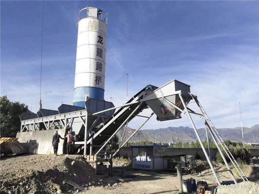 Dikey Çimento Silosu ile Tam Otomatik Çakıl Stabilize Toprak Karıştırma Tesisi