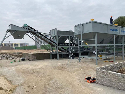 Yatay Çimento Kutusu ile Bilgisayarlı Mobil Toprak Karıştırma Tesisi Ekipmanları 120KW